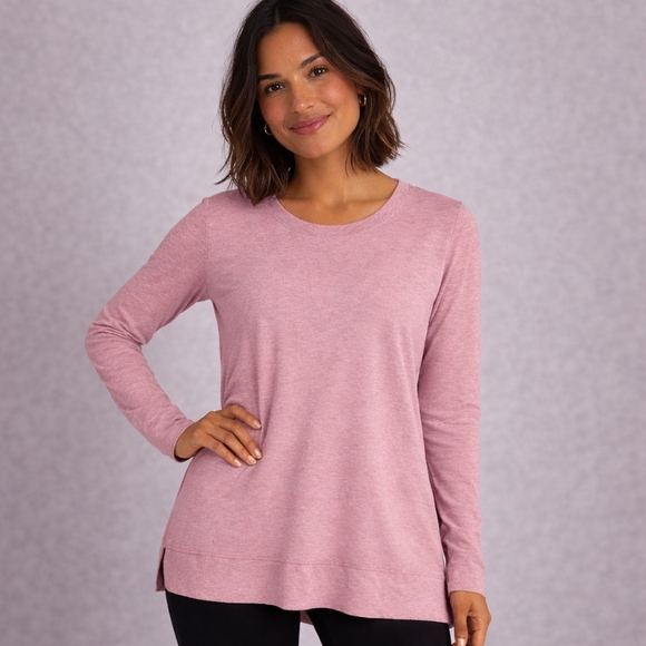 Patagonia Tops - Patagonia Glorya Side Slit Long Sleeve Tunic Top Pink Athleisure Yoga Womens M